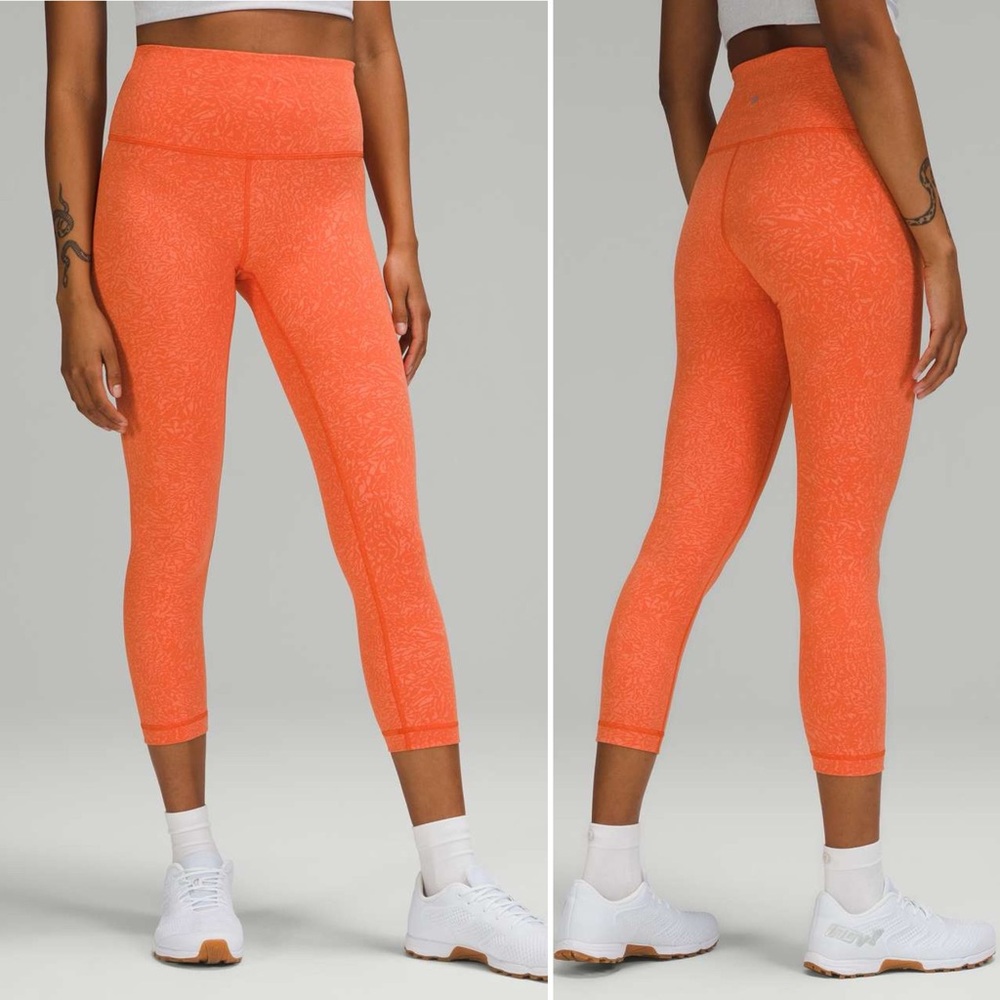 Lululemon Wunder Train High-Rise Legging *25” in Crunch Warm Coral, size 4